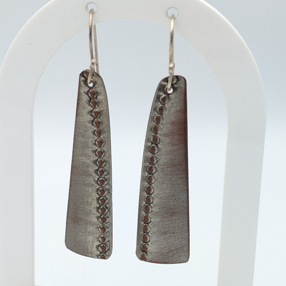 Artisan made dangle metal earrings